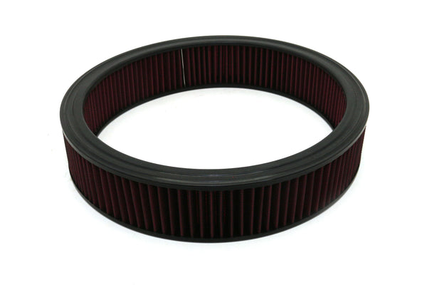 Steel 16" x 3" Dominator Air Cleaner Kit with Washable Red Cotton Filter - Black Fits Chevy / Ford / Mopar Applications