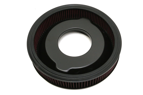 Steel 16" x 3" Dominator Air Cleaner Kit with Washable Red Cotton Filter - Black Fits Chevy / Ford / Mopar Applications