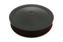 Steel 16" x 3" Dominator Air Cleaner Kit with Washable Red Cotton Filter - Black Fits Chevy / Ford / Mopar Applications
