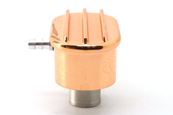 CHEVY-FORD-MOPAR BILLET ALUMINUM BREATHER W- TUBE - FINNED - COPPER