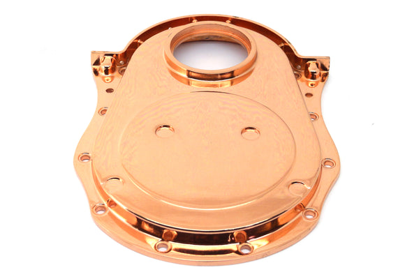 ALUMINUM 1966-90 CHEVY BB 396-402-427-454 TIMING CHAIN COVER - COPPER