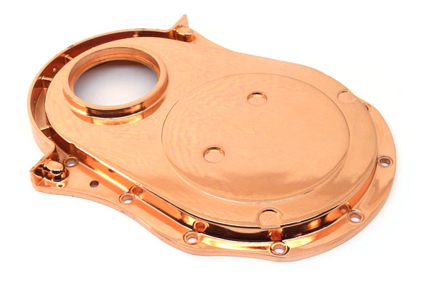ALUMINUM 1966-90 CHEVY BB 396-402-427-454 TIMING CHAIN COVER - COPPER
