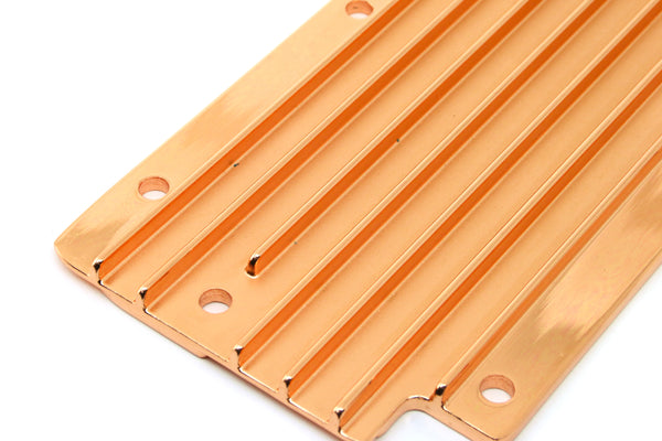 ALUMINUM LS2, LS3 LS7 & LSX SERIES ENGINE VALLEY PLATE OIL FILLER HOLE - COPPER