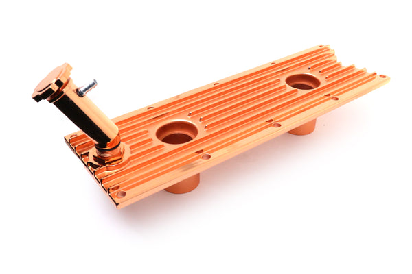 ALUMINUM LM7, LQ4, LQ9 4.8L, 5.3L, 6.0L LS SERIES ENGINE VALLEY PLATE OIL FILLER HOLE FOR KNOCK SENSOR - COPPER