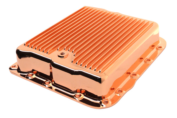 CHEVY-GM 700R4-4L60E-4L65E ALUMINUM TRANSMISSION PAN KIT FINNED - COPPER