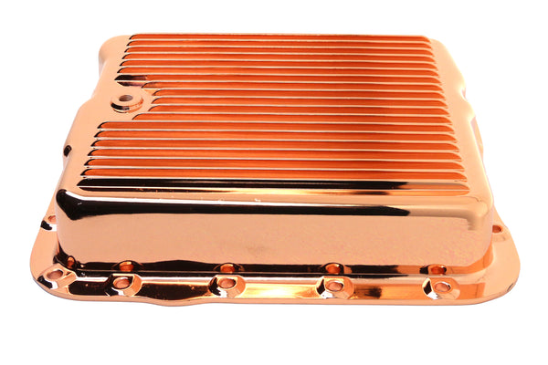 CHEVY-GM 700R4-4L60E-4L65E ALUMINUM TRANSMISSION PAN KIT FINNED - COPPER