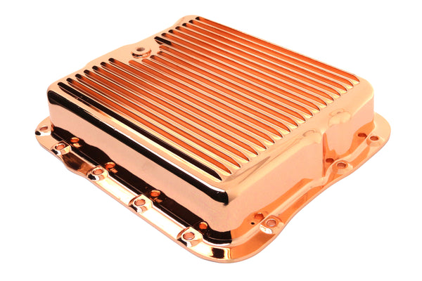 CHEVY-GM 700R4-4L60E-4L65E ALUMINUM TRANSMISSION PAN KIT FINNED - COPPER