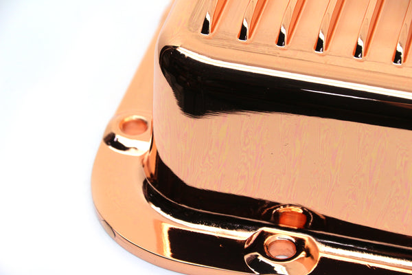 CHEVY-GM 700R4-4L60E-4L65E ALUMINUM TRANSMISSION PAN KIT FINNED - COPPER