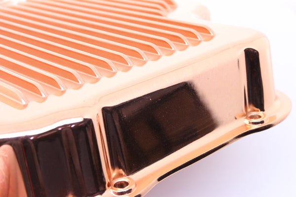 CHEVY-GM TURBO TH-400 ALUMINUM TRANSMISSION PAN KIT DEEP FINNED - COPPER