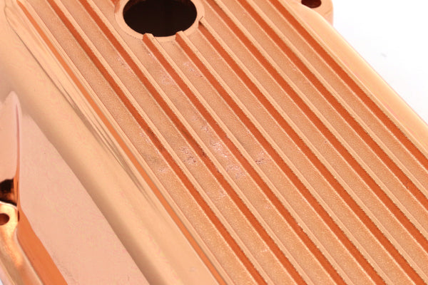 1965-95 CHEVY BIG BLOCK 396-427-454-502 TALL ALUMINUM VALVE COVERS - FINNED - COPPER