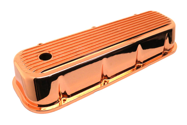 1965-95 CHEVY BIG BLOCK 396-427-454-502 TALL ALUMINUM VALVE COVERS - FINNED - COPPER
