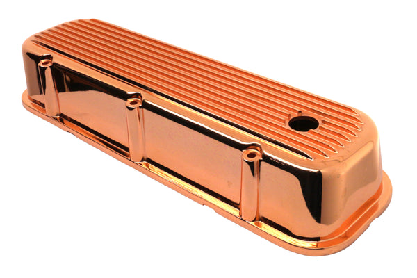 1965-95 CHEVY BIG BLOCK 396-427-454-502 TALL ALUMINUM VALVE COVERS - FINNED - COPPER