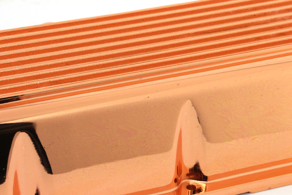 1965-95 CHEVY BIG BLOCK 396-427-454-502 TALL ALUMINUM VALVE COVERS - FINNED - COPPER