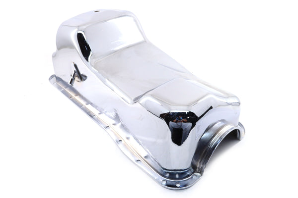 Steel Oil Pan – 1983-1993 Ford Mustang 427/460 7.5L Engine, Chrome Finish | High-Performance Replacement Oil Pan