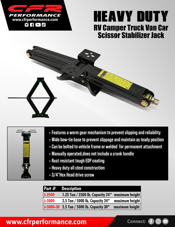 Steel Scissor Jack 5000 LB 2.5 TON 25