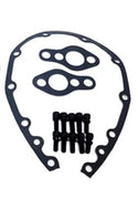 1955-95 CHEVY SMALL BLOCK 283-305-327-350-400 ALUMINUM TIMING CHAIN COVER SET - CHROME