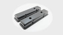 STEEL 1958-86 CHEVY SB 283-305-327-350-400 SHORT VALVE COVERS – 1 Hole / 2 Hole, Baffled-Black