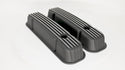PONTIAC 326-455 POLISHED ALUMINUM VALVE COVERS - FINNED BLACK