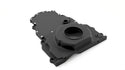 ALUMINUM CHEVY LS TWO PIECE TIMING CHAIN COVER W CAM SENSOR HOLE - BLACK