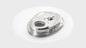 1955-95 CHEVY SMALL BLOCK 283-305-327-350-400 STEEL TIMING CHAIN COVER W- TIMING TAB - CHROME
