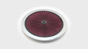 Cotton Universal Top-Flow Round Washable Air Cleaner Top – Red Filter with Chrome Ring