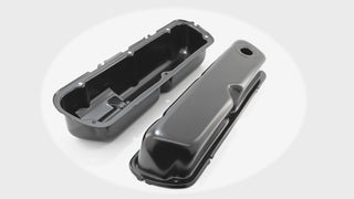 Steel Valve Covers Fits 1962–85 Small block ford SBF 260‑289‑302‑351W – Smooth – 1 Hole – Black
