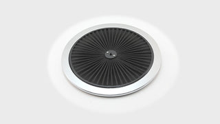Cotton Universal Top-Flow Round Washable Air Cleaner Top – Black Filter with Chrome Ring