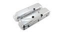 Steel OEM‑Style Tall Valve Covers Fits 1965–1972 Chevy BB 396‑427‑454 – Recessed Corner – 1–2 Holes – Chrome