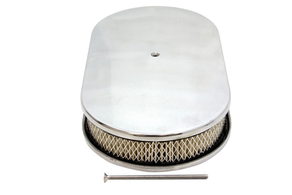 Aluminum 12" Oval Air Cleaner Kit – Polished Finish