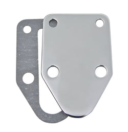 STEEL CHEVY SB FUEL PUMP BLOCK OFF PLATE - CHROME