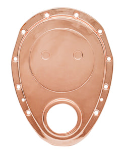 ALUMINUM TIMING CHAIN COVER CHEVY 283-350 SMALL BLOCK - COPPER