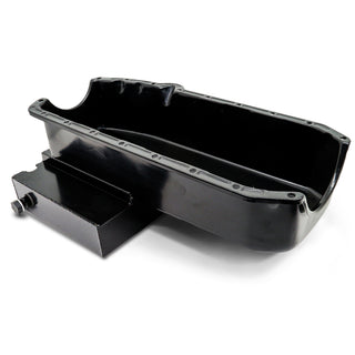 Steel IMCA Circle Track Racing Oil Pan for 1980–1985 Small Block Chevy SBC 283–400 - Black
