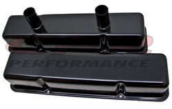 1958-86 CHEVY SMALL BLOCK 283-305-327-350-400 CIRCLE TRACK RACING STEEL VALVE COVERS - BLACK