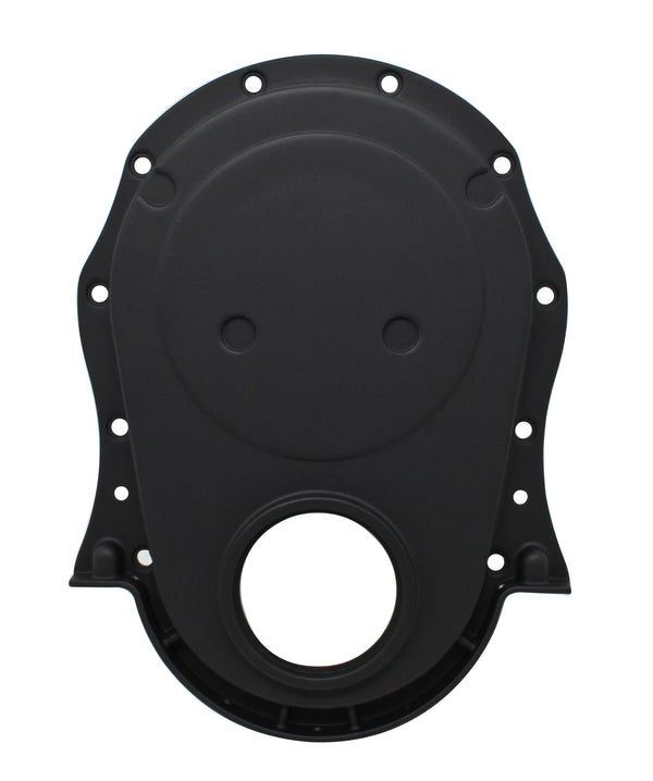 ALUMINUM 1966-90 CHEVY BB 396-402-427-454 TIMING CHAIN COVER - BLACK