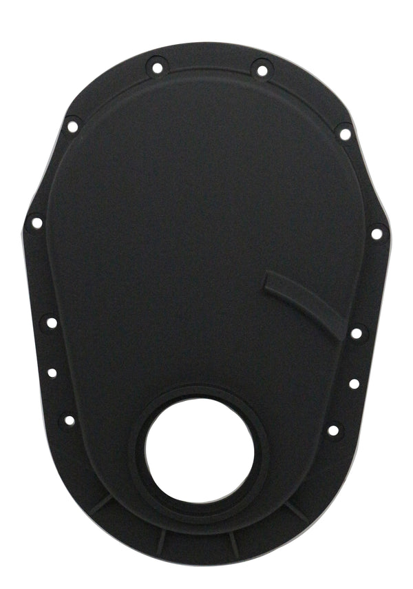 ALUMINUM 1991-95 CHEVY BB GEN 5 454-502 TIMING CHAIN COVER - BLACK