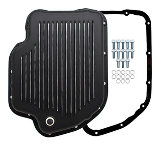 Aluminum Transmission Pan Kit Fits Chevy GM Turbo TH-400 Deep Finned – Black