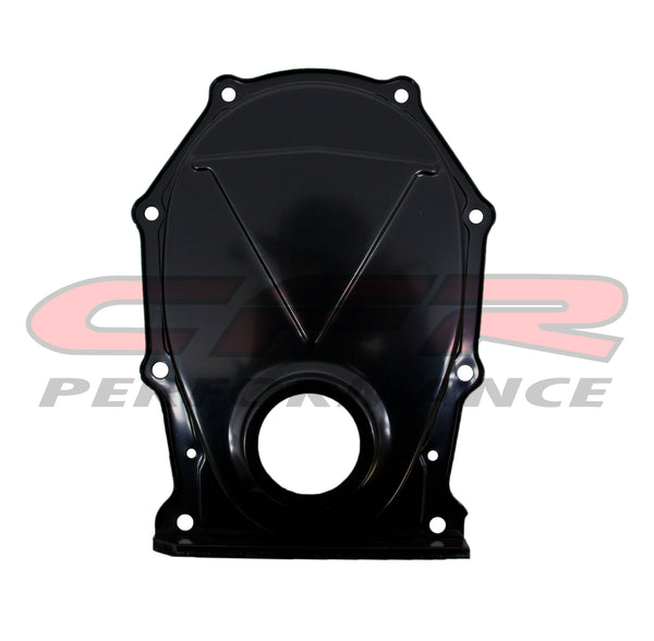 CHRYSLER-MOPAR BIG BLOCK 383-440 STEEL TIMING CHAIN COVER - EDP BLACK