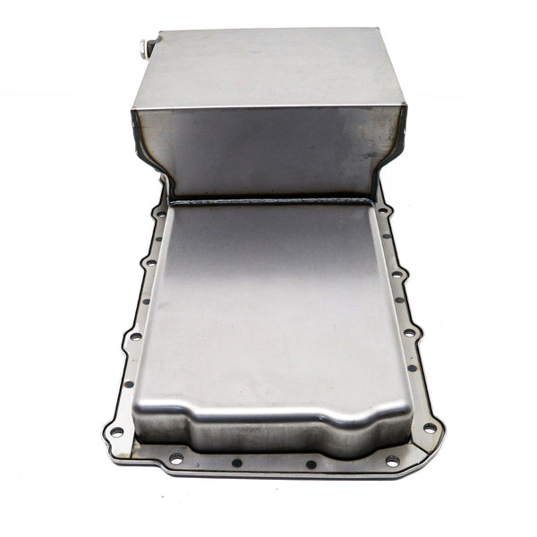 STEEL CHEVY GM LS ENGINES OIL PAN 7 QT 90 DEGREE FITTING - RAW