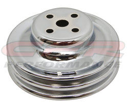 STEEL FORD SB 1965-1966 WATER PUMP PULLEY - 2 GROOVE -CHROME