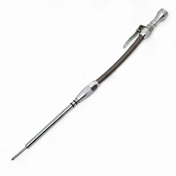 1980-UP CHEVY SMALL BLOCK FLEXIBLE ENGINE OIL DIPSTICK - BRAIDED