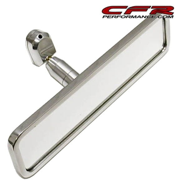 CHEVY-FORD-MOPAR POLISHED ALUMINUM REAR VIEW MIRROR - FLAMED