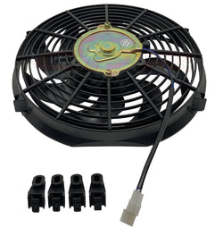 12" High Performance Electric Radiator Cooling Fan – Curved Blade, Black