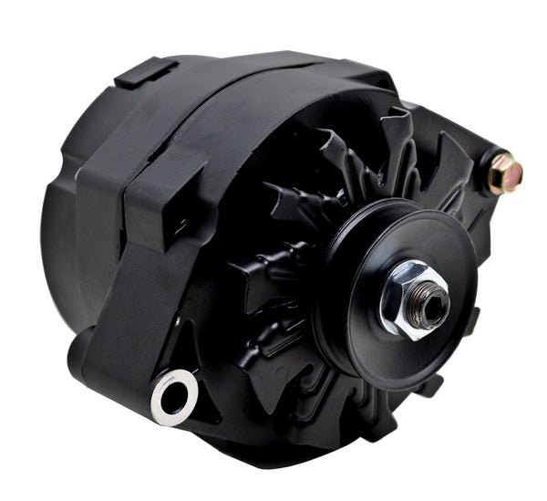 ALUMINUM CHEVY ALTERNATOR 120 AMP CS 130 ONE WIRE - BLACK