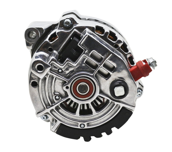 ALUMINUM CHEVY ALTERNATOR 120 AMP CS 130 ONE WIRE - CHROME