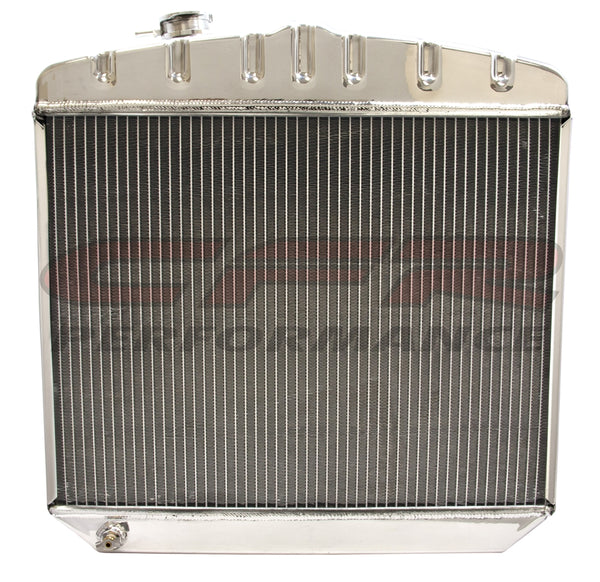 CFR 1955-56 CHEVY DIRECT FIT ALUMINUM RADIATOR - DIRECT REPLACEMENT - POLISHED