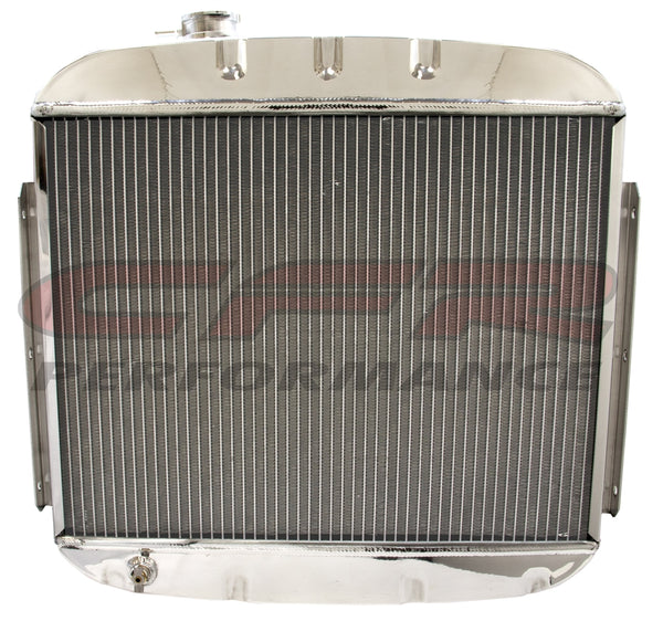 CFR 1955-57 CHEVY DIRECT FIT ALUMINUM RADIATOR - DIRECT REPLACEMENT - POLISHED