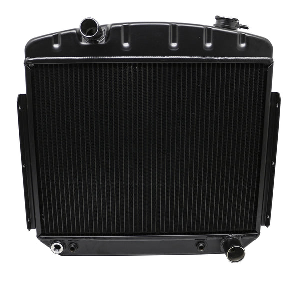 CFR 55-57 CHEVY DIRECT FIT ALUMINUM RADIATOR - DIRECT REPLACEMENT - BLACK
