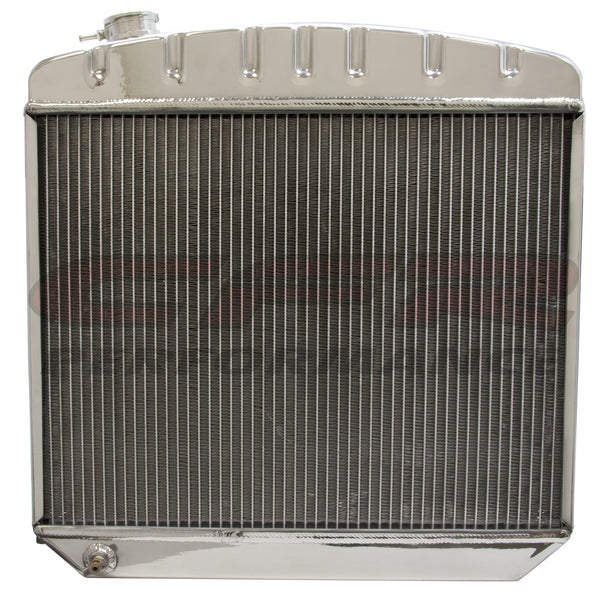 CFR 55-57 CHEVY DIRECT FIT ALUMINUM RADIATOR - DIRECT REPLACEMENT - POLISHED