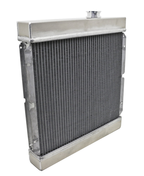 ALUMINUM EMC 1964-66 FORD MUSTANG DOWNFLOW RADIATOR DIRECT FIT W- AT - NATURAL