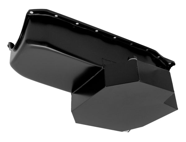 STEEL 1986-2002 CHEVY SB 305-427 ROAD RACING OIL PAN W- WINDAGE TRAY - BLACK